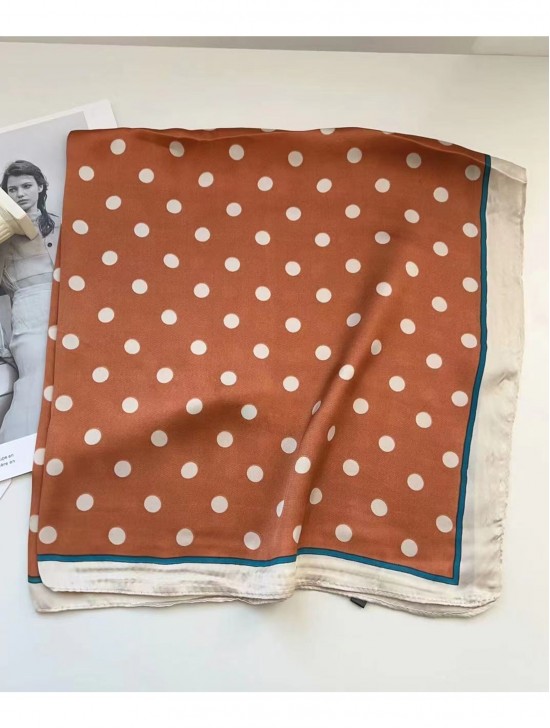 Polka Dot Patterned Square Scarf